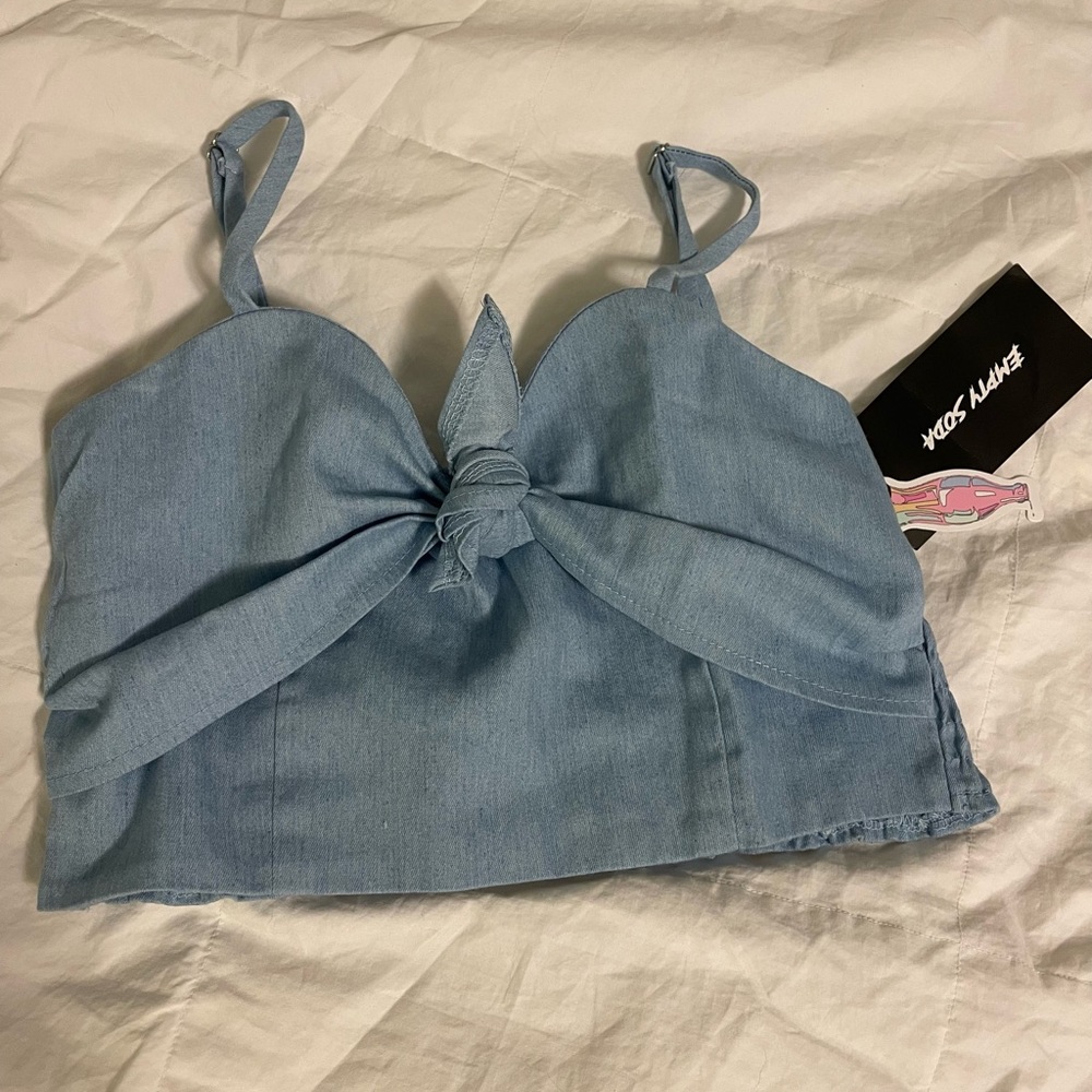 So Flattered Bow Crop Top